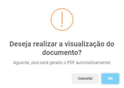 Documento fiscal exibido