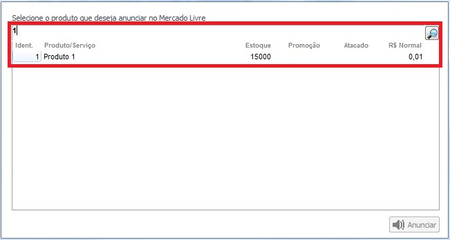 Itens do estoque para anunciar