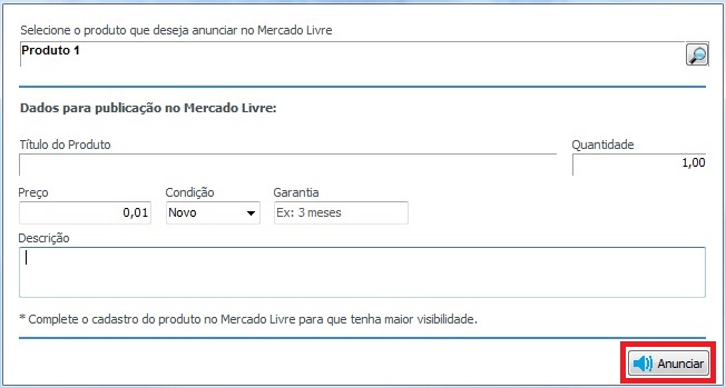 Botão Anunciar