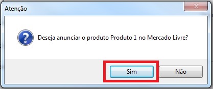 Confirmação do anúncio