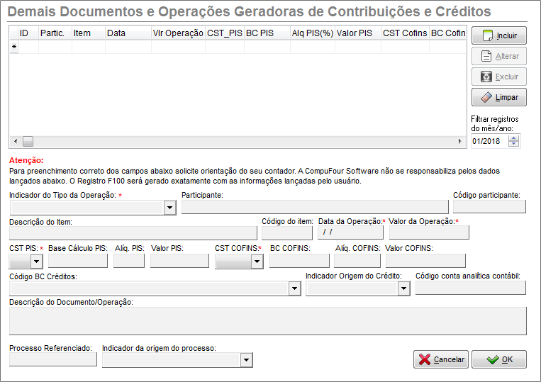 Registro F100 do EFD-Contribuições