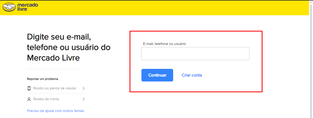 Login no Mercado Livre pela integração do ZHUB