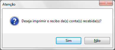 Opção de imprimir o recibo do recebimento