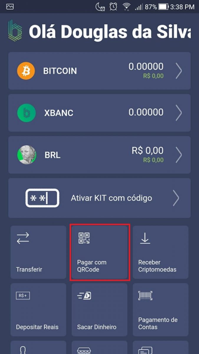 Aplicativo BanCryp lendo o QR Code