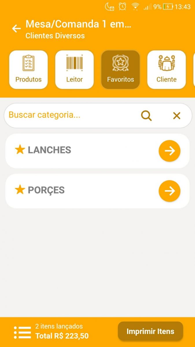 Aba Favoritos