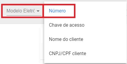 Filtro por número do documento