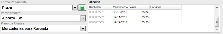 Plano de contas da nota