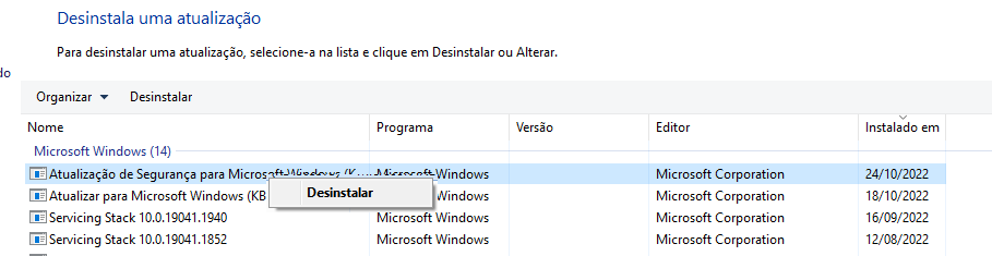 Desinstalar KB5018410