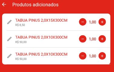 Ajuste da quantidade do item na venda