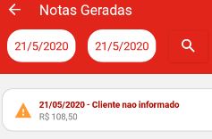 Lista de notas emitidas por data
