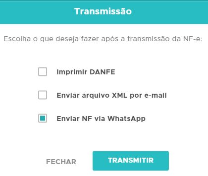 Envio do link da NFe
