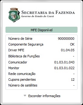 Monitor MFE disponível na barra do Windows