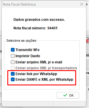Envio por WhatsApp na NF-e