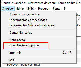 Conciliação Importar