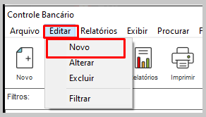 Botão Novo