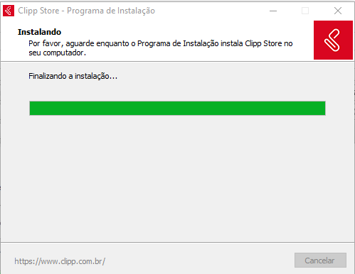 Progresso da instalação