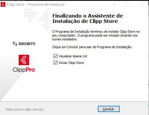 Conclusão da instalação
