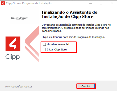 Conclusão da instalação