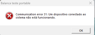 Communication error 31