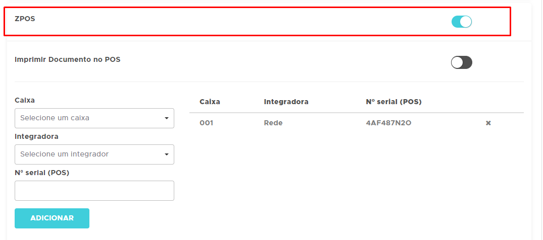 Configuração do ZPOS Rede