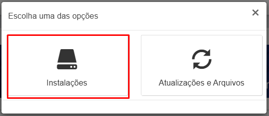 Opção Instalações