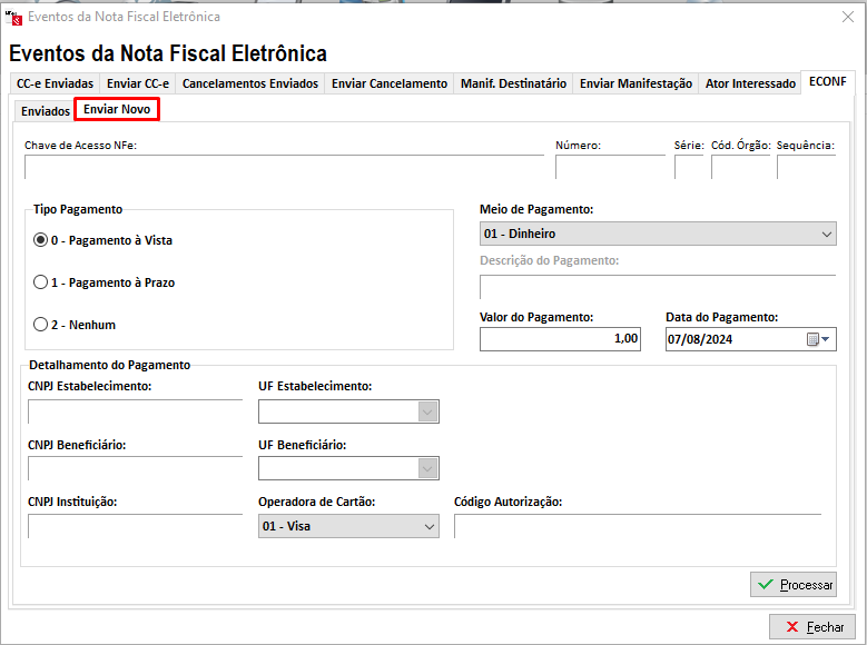 Envio do ECONF