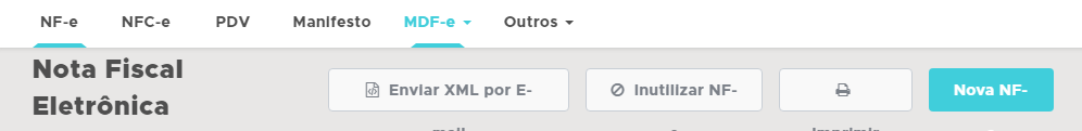 Menu Nova NF-e