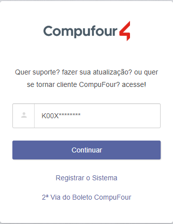 Campo para informar o serial