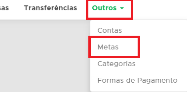 Menu de metas