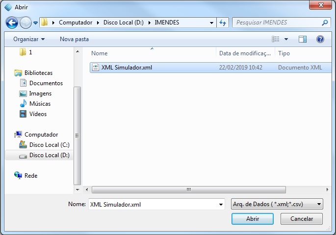 Importar laudo no IMendes