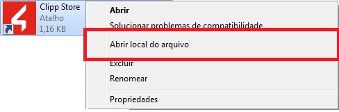 Abrir local do arquivo do Clipp