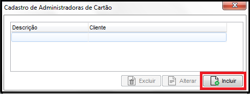 Botão Incluir