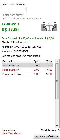 Informações do atendimento