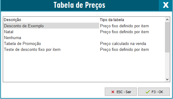 Seleção de tabela com Alt + P