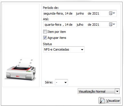 Relatório de NFS-e por status
