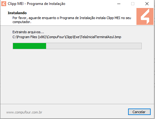 Telas de instalação do ClippMEI