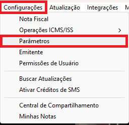 Configurações - Parâmetros