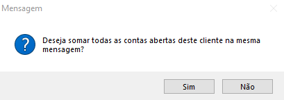 Aviso de soma das contas