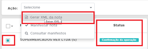 Gerar XML da nota