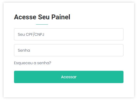 Login do painel do Ecommerce