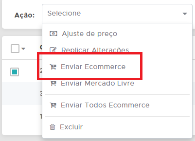 Enviar itens do estoque para o Ecommerce