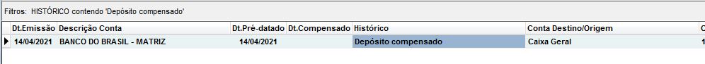 Movimento da conta bancária