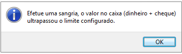 Mensagem de obrigatoriedade de sangria