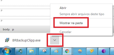 Mostrar na pasta o instalador
