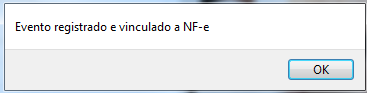 Mensagem de confirmação do comprovante de entrega