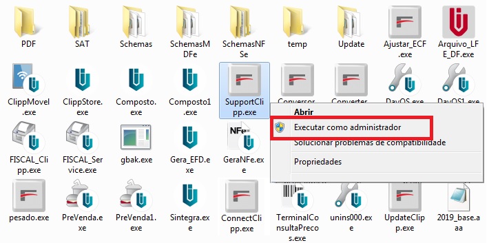Executar Support Clipp como administrador
