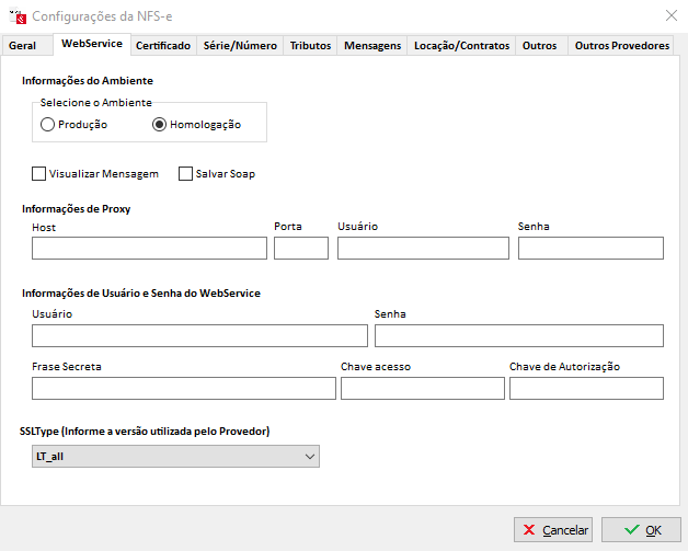 Aba WebService da NFS-e