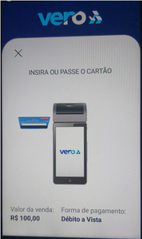 Solicitação enviada para a maquininha POS