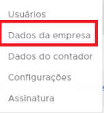 Dados da empresa