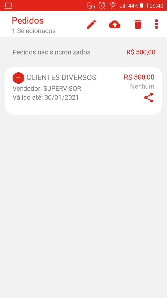 Pedido em imagem
